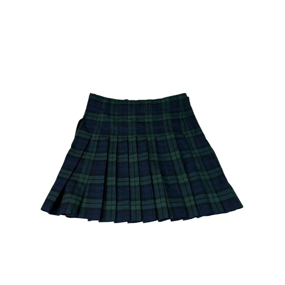 USA Kilts Black Watch Tartan Pleated Kilt Skirt Womens M Green Plaid Celtic